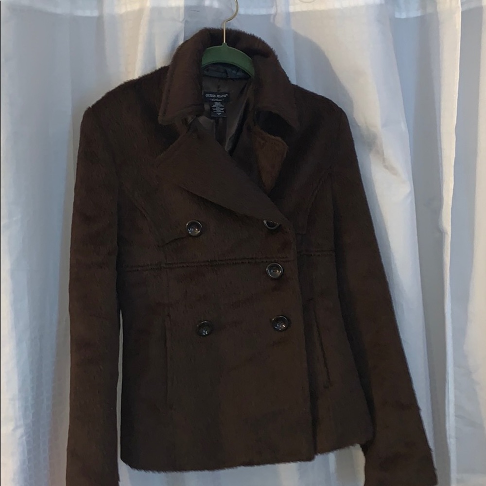 Authentic Guess Jeans brown fur coast